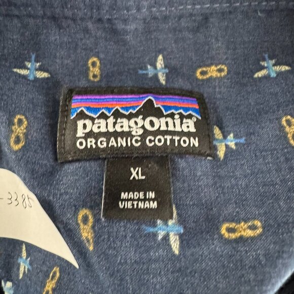 Patagonia Go To Shirt Mens XL Flying Climb Tidepool Blue Short Sleeve TP-3385 - Picture 7 of 9